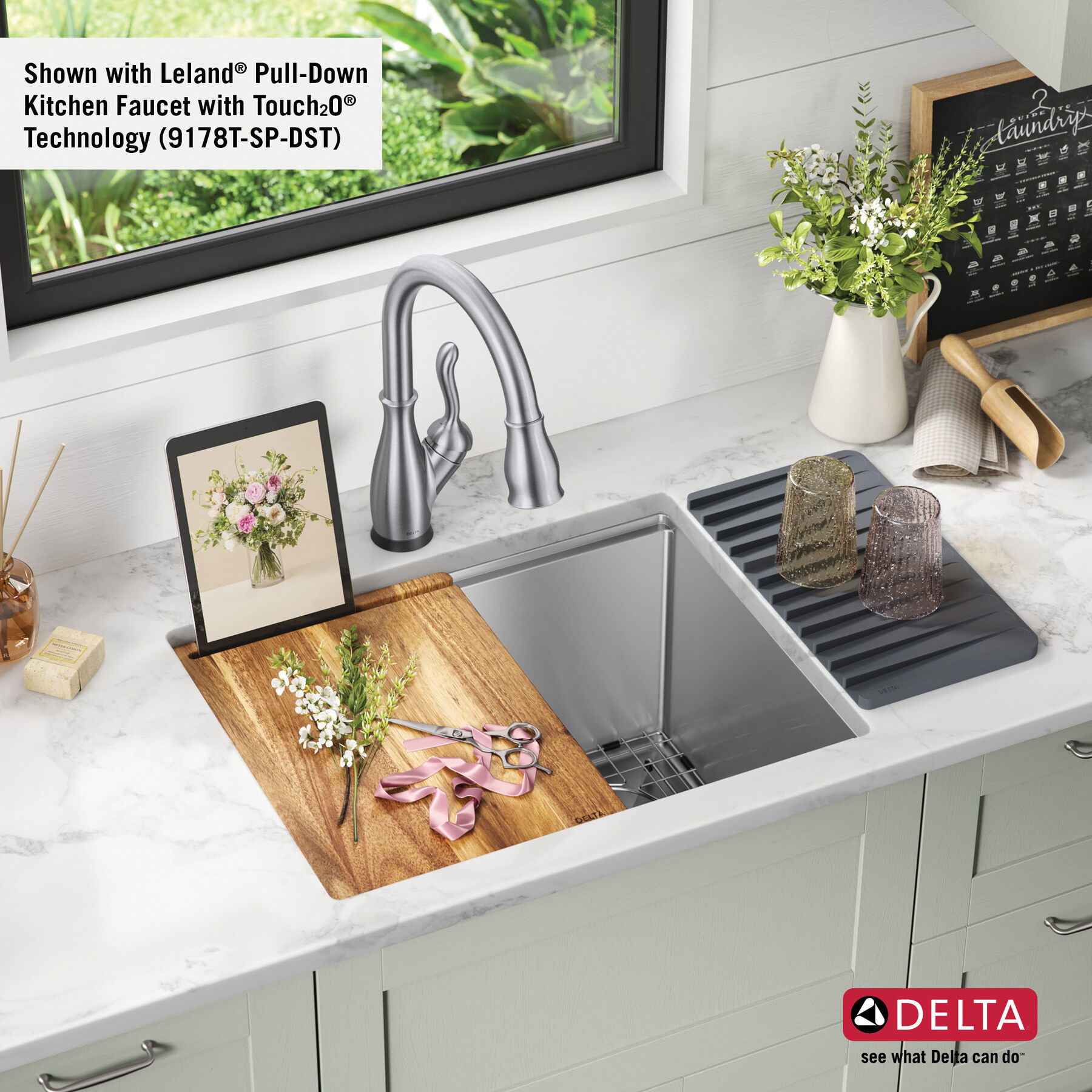 24” Workstation Undermount Single Bowl 16 Gauge Stainless Steel Laundry Utility Kitchen Sink with WorkFlow™ Ledge and Accessories, image 12